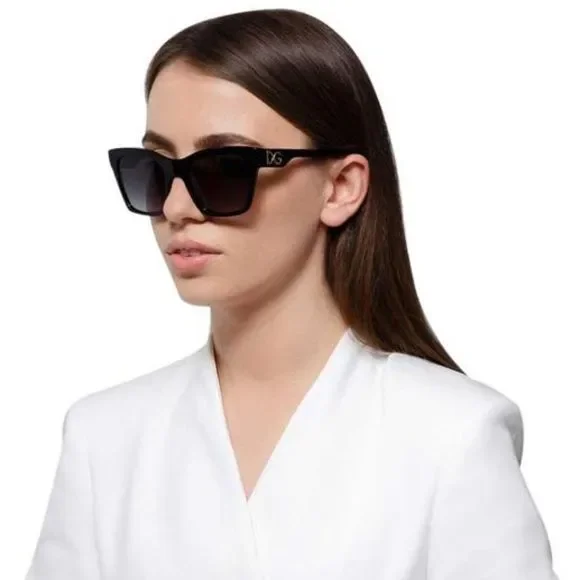 D&G DG4384 501/8G  Sunglasses Black Gray Square Women - Picture 5 of 10